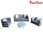 China Freizeit-Aluminiumgarten-Möbel-Sofa, Hotel-Gartentisch im Freien und Stühle eingestellt Firma