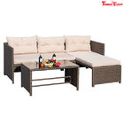 3 Stücke Rattan-geschnittenaufenthaltsraum-Sofa-im Freien stellt Freigaben-UVbeständiges ein