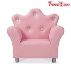 China Bequemes modernes Kindermöbel-Kinder‚s-Kronen-Lehnsessel-Rosa PU-Leder-Sofa für Mädchen Firma