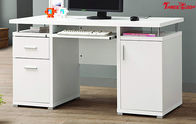 Hohles Brett-moderner Computertisch, zeitgenössischer Computertisch mit 2 Fächern und Kabinett