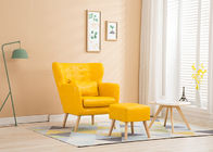 Wohnzimmer-Gewebe-hölzerne Sofa Ming-Gelb-Farbe mit Schwamm mit hoher Dichte