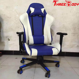 Videospiel-Hoch-Rückseiten-Spiel-Stuhl weißes und blaues 350lbs große Tragfähigkeit
