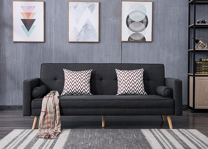 Stabiles zeitgenössisches Schlafzimmer-Möbel-Zweisitzer-Gewebe-Sofa in der schwarzen grauen Farbe