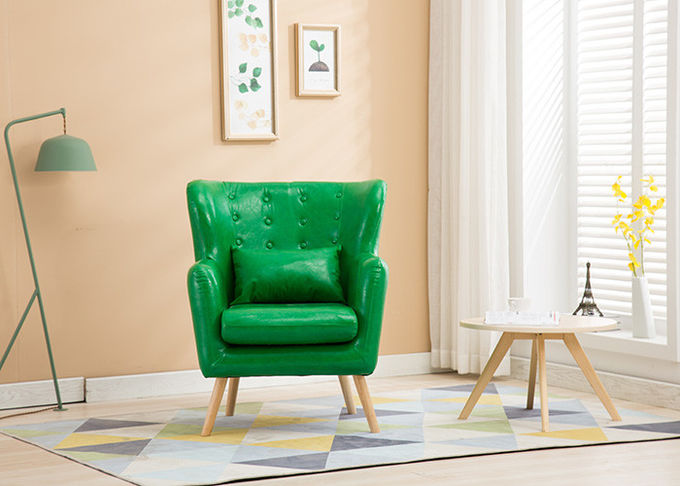 Festes Holz-Bein-Gewebe-Ecken-Sofa, ein Sitzer-grünes Gewebe-Sofa für Hotel