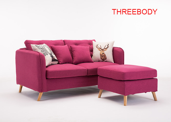 Combined Luxury Bedroom Furniture , Three Seater Modern Fabric Sofa Set