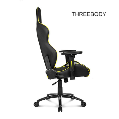 Black And Yellow Gaming Chair , Adjustable Computer Gaming Desk Chair
