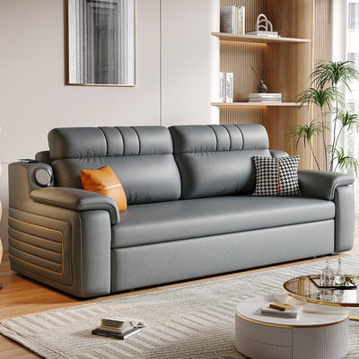 Jieshun Light Luxury Telescopic Double-Seat Sofa Bed With Storage And Audio
