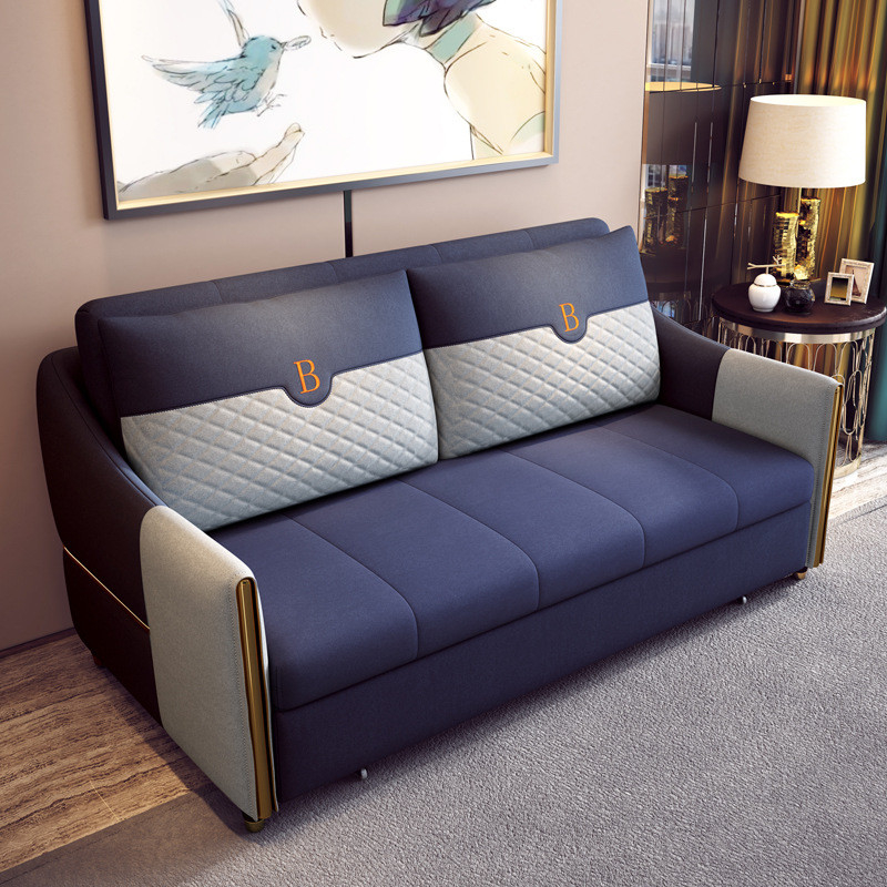 En's Fun Nordic Fashion Simple Light Removable And Washable Fabric Living Room Luxury Sofa Bed Combination