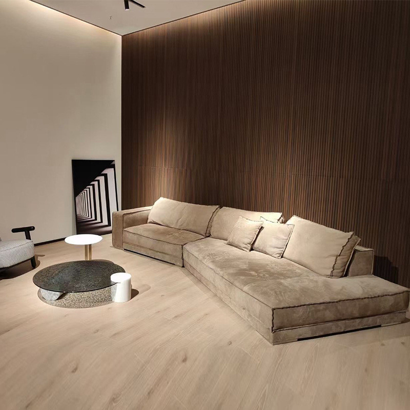 En'S Fun Italian Minimalist Nordic Fabric Removable And Washable Living Room L-Shaped Sofa Combination